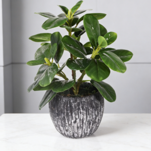 Realistic-Touch Faux Oak Leaf Pot (Waterproof)