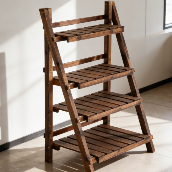 Folding Wooden Plant Stand Ladder for Displaying Flower Pots (set of 5)