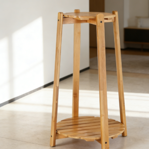 Round Bamboo Plant Stand Pedestal for Flower Pots (set of 5)