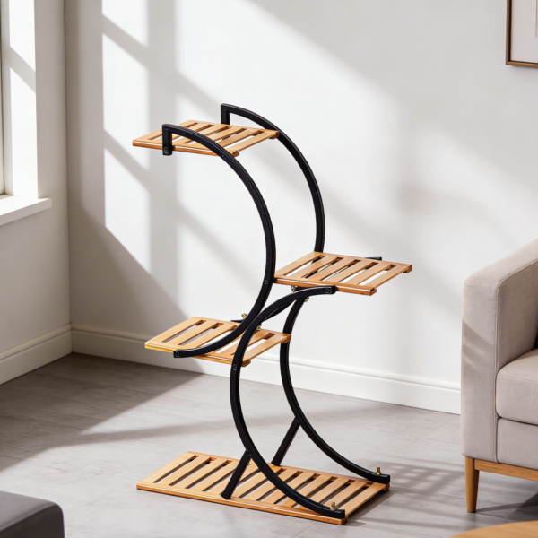 Bamboo Shelving Unit Plant Stand for Flower Pots (set of 5)
