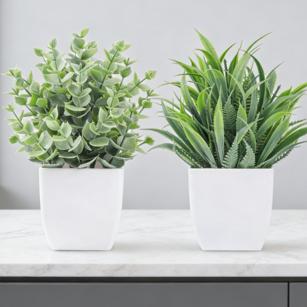 2-Piece Set: Mini Faux Potted Plants (Home Accent)
